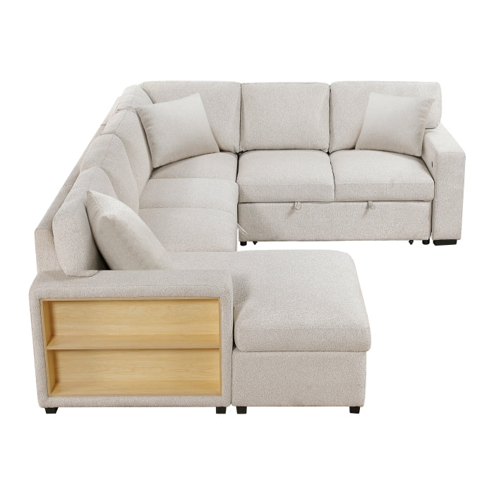 Homelegance 9630BE*4LC2R Pompano Beige Sectional with Left Chaise
