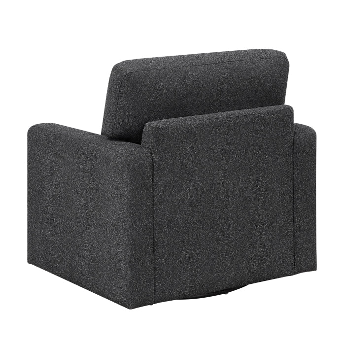 Homelegance 9630BK-1SW Pompano Black Swivel Chair w/ Pillow