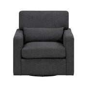 Homelegance 9630BK-1SW Pompano Black Swivel Chair w/ Pillow