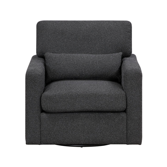Homelegance 9630BK-1SW Pompano Black Swivel Chair w/ Pillow