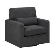 Homelegance 9630BK-1SW Pompano Black Swivel Chair w/ Pillow