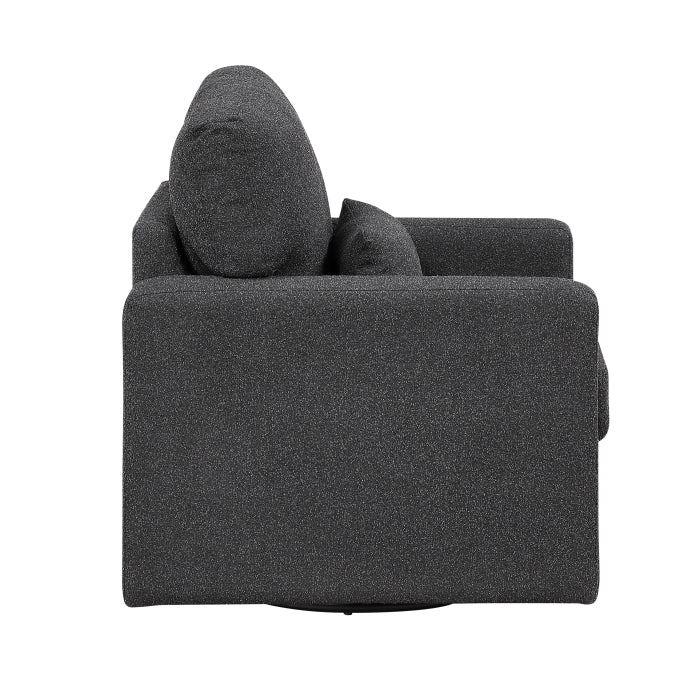 Homelegance 9630BK-1SW Pompano Black Swivel Chair w/ Pillow