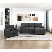 Homelegance 9630BK-1SW Pompano Black Swivel Chair w/ Pillow