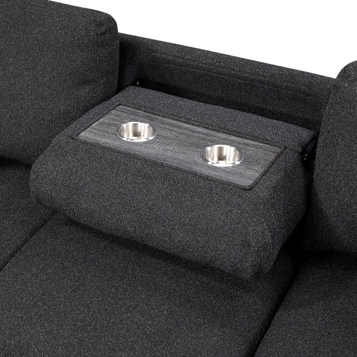 Homelegance 9630BK*32LRC Pompano Black Long Sofa Chaise Sectional