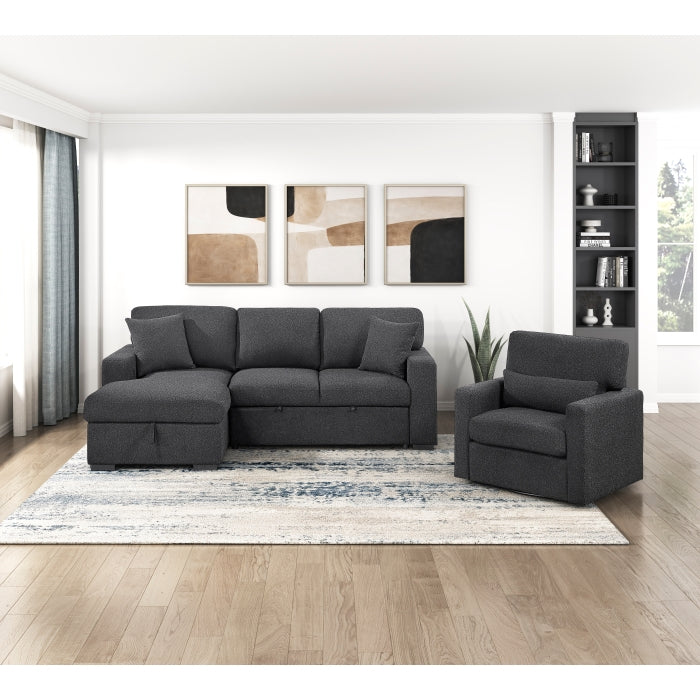 Homelegance 9630BK-1SW Pompano Black Swivel Chair w/ Pillow