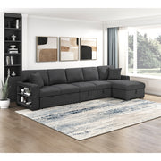Homelegance 9630BK*32LRC Pompano Black Long Sofa Chaise Sectional