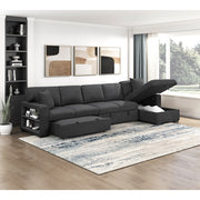 Homelegance 9630BK*32LRC Pompano Black Long Sofa Chaise Sectional