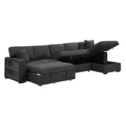 Homelegance 9630BK*32LRC Pompano Black Long Sofa Chaise Sectional