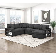 Homelegance 9630BK*42LRC Pompano Black Sectional with Right Chaise