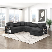 Homelegance 9630BK*42LRC Pompano Black Sectional with Right Chaise
