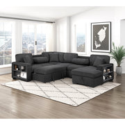 Homelegance 9630BK*42LRC Pompano Black Sectional with Right Chaise