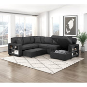 Homelegance 9630BK*42LRC Pompano Black Sectional with Right Chaise