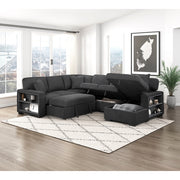 Homelegance 9630BK*42LRC Pompano Black Sectional with Right Chaise