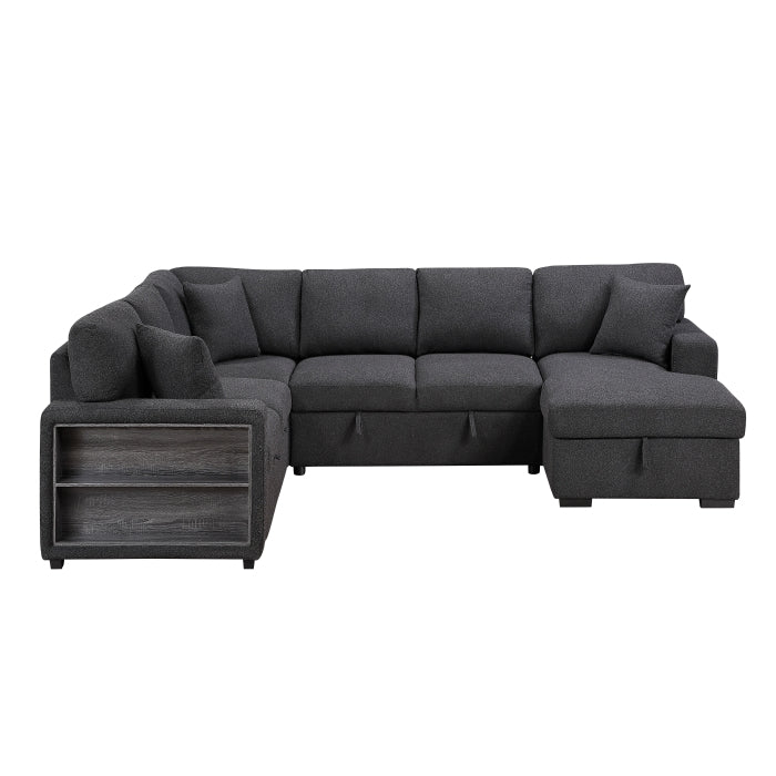 Homelegance 9630BK*42LRC Pompano Black Sectional with Right Chaise