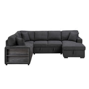 Homelegance 9630BK*42LRC Pompano Black Sectional with Right Chaise