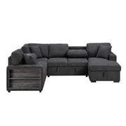 Homelegance 9630BK*42LRC Pompano Black Sectional with Right Chaise