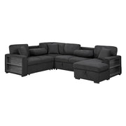 Homelegance 9630BK*42LRC Pompano Black Sectional with Right Chaise