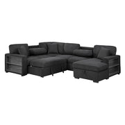 Homelegance 9630BK*42LRC Pompano Black Sectional with Right Chaise