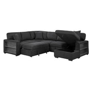 Homelegance 9630BK*42LRC Pompano Black Sectional with Right Chaise