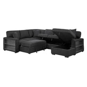 Homelegance 9630BK*42LRC Pompano Black Sectional with Right Chaise