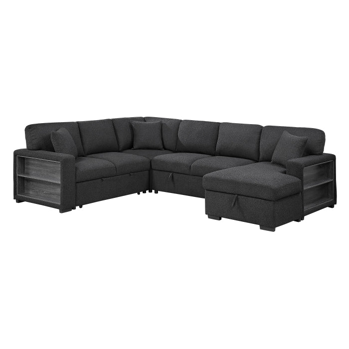 Homelegance 9630BK*42LRC Pompano Black Sectional with Right Chaise