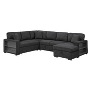 Homelegance 9630BK*42LRC Pompano Black Sectional with Right Chaise