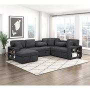 Homelegance 9630BK*4LC2R Pompano Black Sectional with Left Chaise