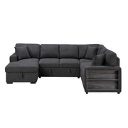 Homelegance 9630BK*4LC2R Pompano Black Sectional with Left Chaise