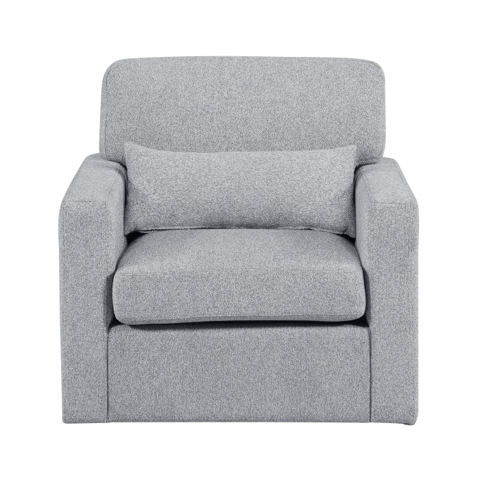 Homelegance 9630GY-1SW Pompano Gray Swivel Chair w/ Pillow