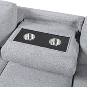 Homelegance 9630GY*22LRC Pompano Grey Pull Out Sofa Chaise w/ Right Side Facing Chaise & Side Shelf Storage