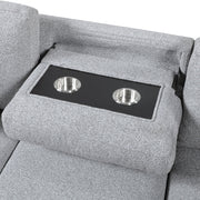 Homelegance 9630GY*2LC2R Pompano Grey Pull Out Sofa w/ Left Side Facing Chaise & Side Shelf Storage