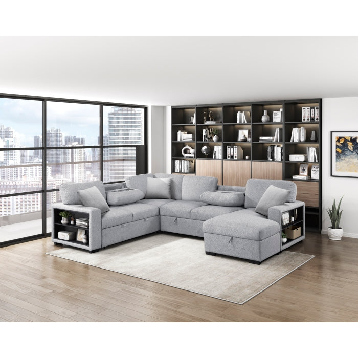 Homelegance 9630GY*42LRC Pompano Grey Sectional with Right Chaise