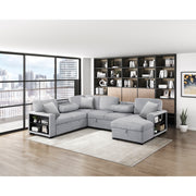 Homelegance 9630GY*42LRC Pompano Grey Sectional with Right Chaise