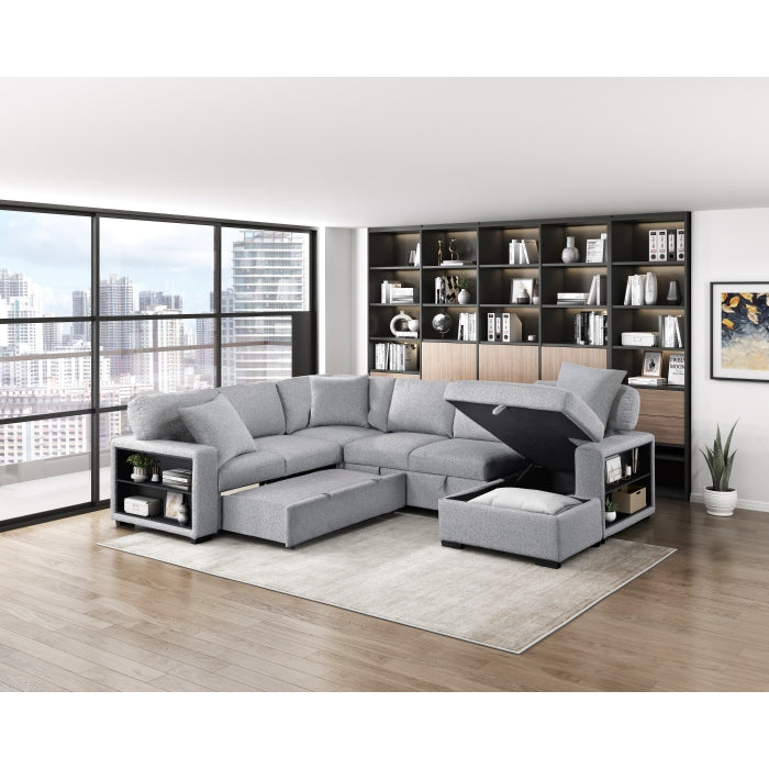 Homelegance 9630GY*42LRC Pompano Grey Sectional with Right Chaise
