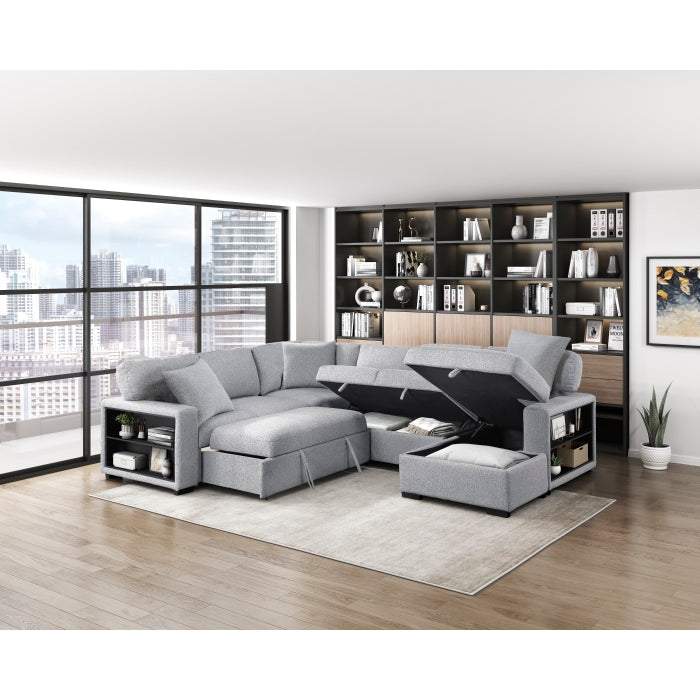 Homelegance 9630GY*42LRC Pompano Grey Sectional with Right Chaise