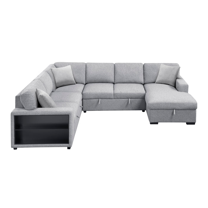 Homelegance 9630GY*42LRC Pompano Grey Sectional with Right Chaise