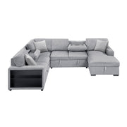 Homelegance 9630GY*42LRC Pompano Grey Sectional with Right Chaise