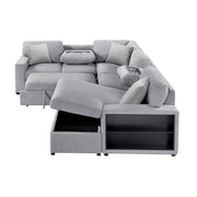 Homelegance 9630GY*42LRC Pompano Grey Sectional with Right Chaise