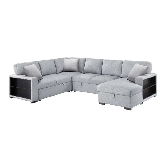 Homelegance 9630GY*42LRC Pompano Grey Sectional with Right Chaise