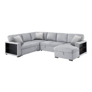 Homelegance 9630GY*42LRC Pompano Grey Sectional with Right Chaise
