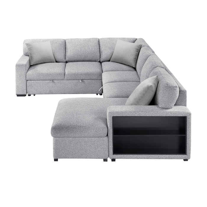 Homelegance 9630GY*42LRC Pompano Grey Sectional with Right Chaise