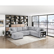 Homelegance 9630GY*4LC2R Pompano Grey Sectional with Left Chaise