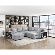 Homelegance 9630GY*4LC2R Pompano Grey Sectional with Left Chaise