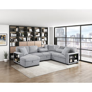 Homelegance 9630GY*4LC2R Pompano Grey Sectional with Left Chaise