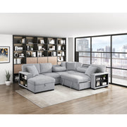 Homelegance 9630GY*4LC2R Pompano Grey Sectional with Left Chaise