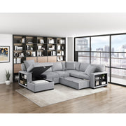 Homelegance 9630GY*4LC2R Pompano Grey Sectional with Left Chaise