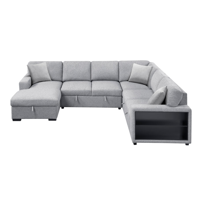 Homelegance 9630GY*4LC2R Pompano Gray Sectional with Left Chaise
