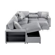 Homelegance 9630GY*4LC2R Pompano Grey Sectional with Left Chaise