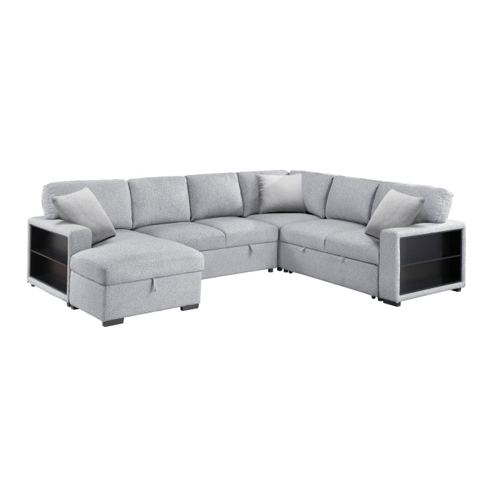 Homelegance 9630GY*4LC2R Pompano Gray Sectional with Left Chaise