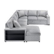 Homelegance 9630GY*4LC2R Pompano Grey Sectional with Left Chaise